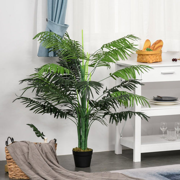 Premium Quality Artificial Palm Tree - 18 Leaves, Fake Tropical Plant 125cm