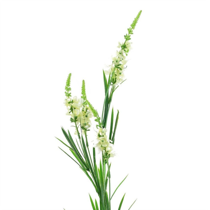 Pack of 6 x 80cm White Larkspur Artifical Stem