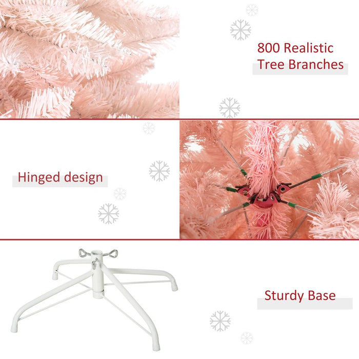 6FT Pink Artificial Christmas Tree - Premium Quality - Metal Stand - Stunning and Festive Décor