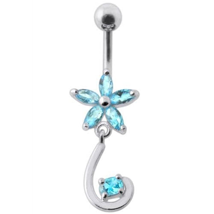 Fancy Jeweled Star Tail Dangling Belly Ring