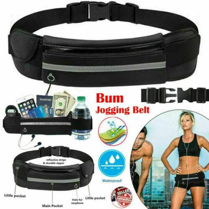 Unisex Running Bumbag - Adjustable Waist Bag for Gym Belt, Phone, Keys - Waterproof Bag for Travel - High Quality