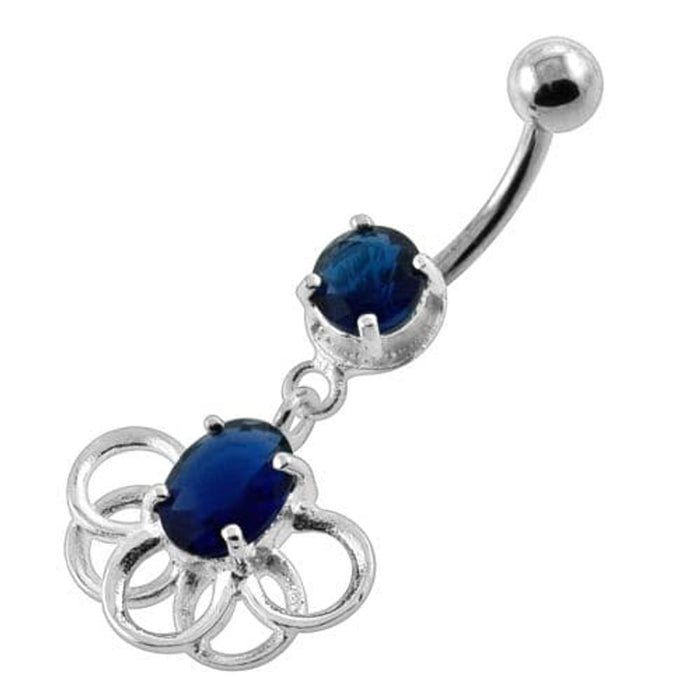 Rings around the Round Stone Navel Belly Button Piercing