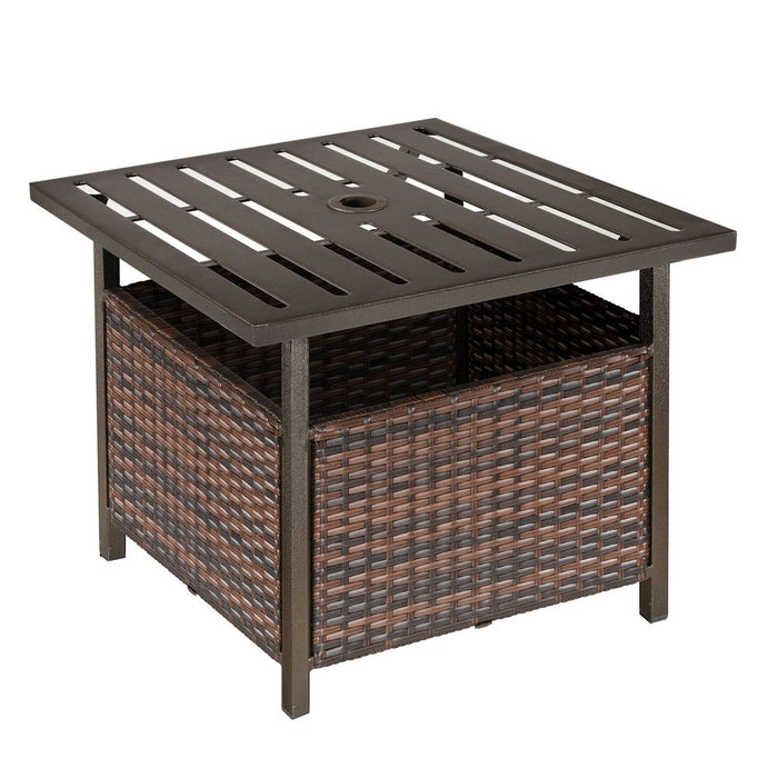 Outsunny Outdoor Rattan Coffee Table - Garden Backyard Essential