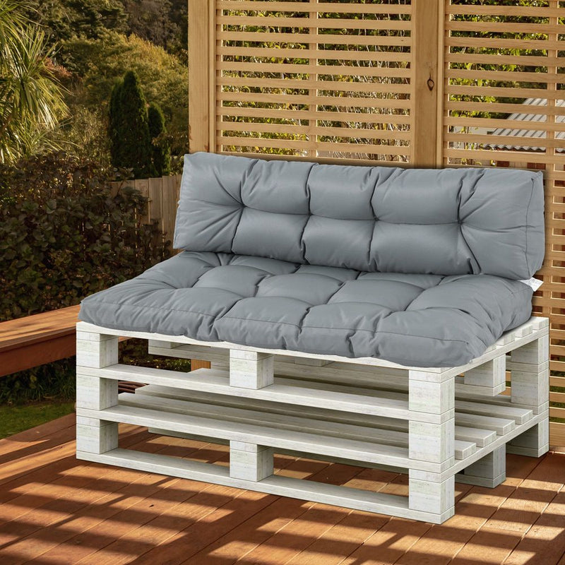 Transform Pallets with 2Pcs Garden Tufted Dark Grey Cushions - Comfortable & Stylish