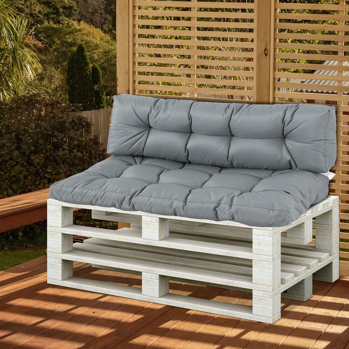 Transform Pallets with 2Pcs Garden Tufted Dark Grey Cushions - Comfortable & Stylish