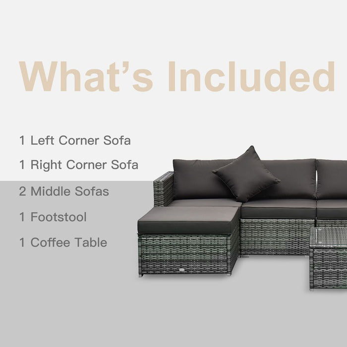 Premium Rattan Furniture Set: 5-Seater Sofa, Chairs & Table - High Quality & Stylish Design - Perfect for Outdoor Living