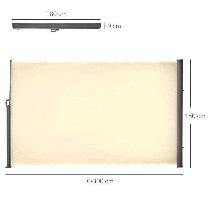 Premium 3x1.8M Retractable Awning for Patio Privacy - Cream