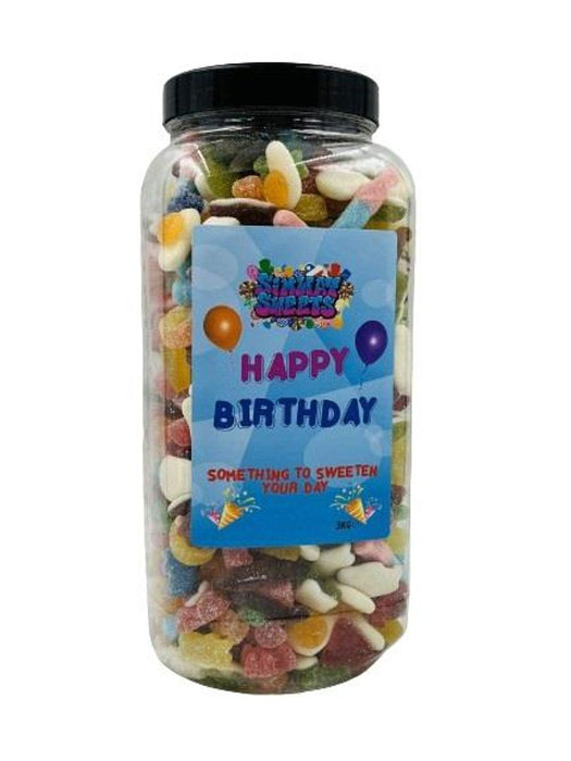 Limited Edition! Super Deluxe Happy Birthday 3kg Jar - Fizzy & Jelly Mix! Perfect for celebrations!