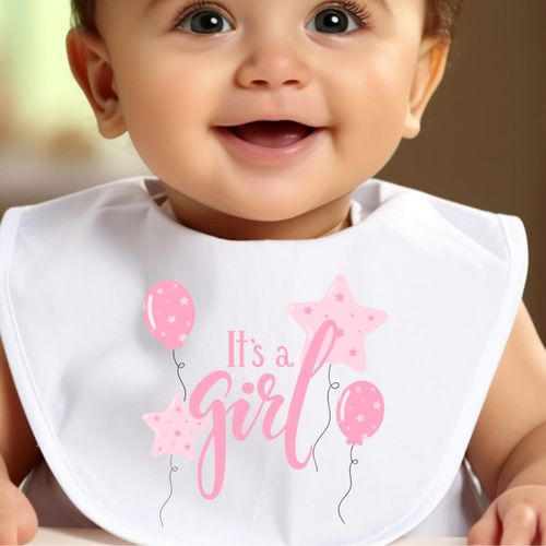 It's a Girl Pink Baby Bib
