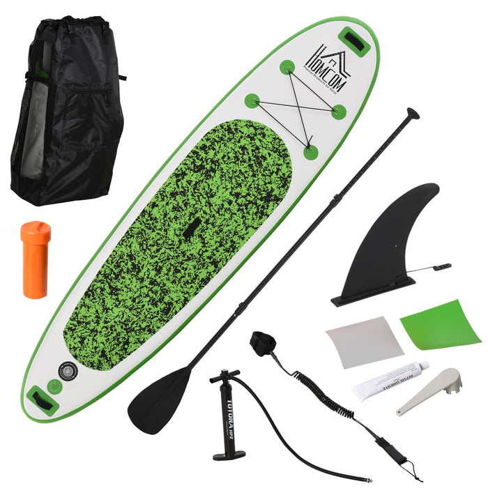 10ft Inflatable Surfing Board Kit - Paddle, Bag, Pump, Fin, HOMCOM