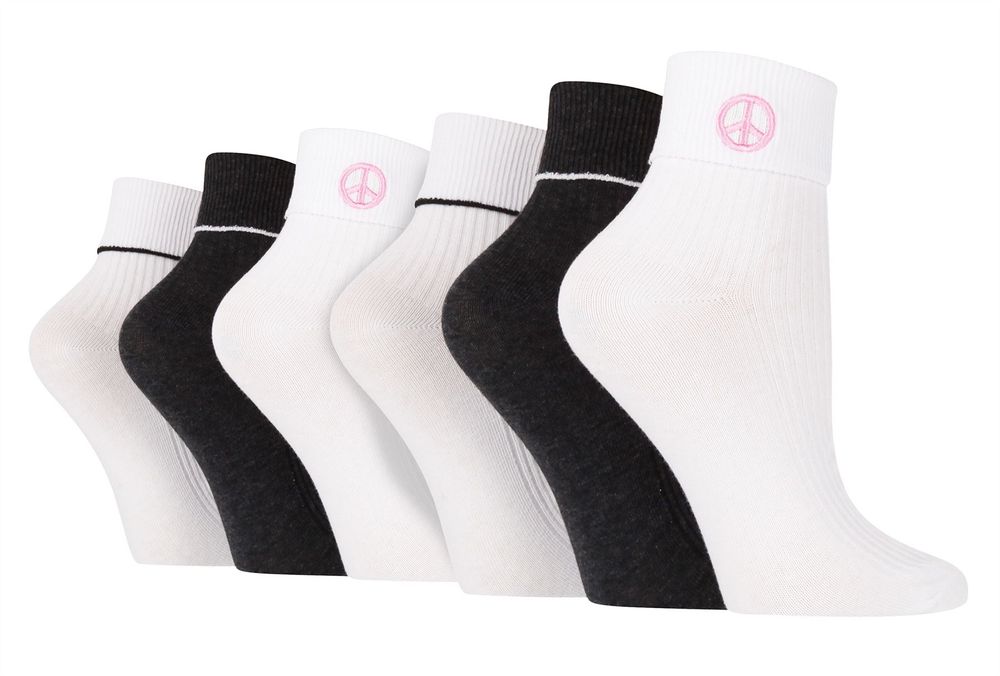 6PK - Wildfeet Embroidered Rib Lounge Socks