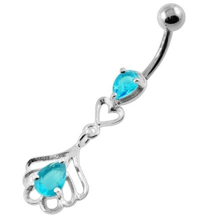 Tear Drop Jeweled Navel Belly Button Piercing