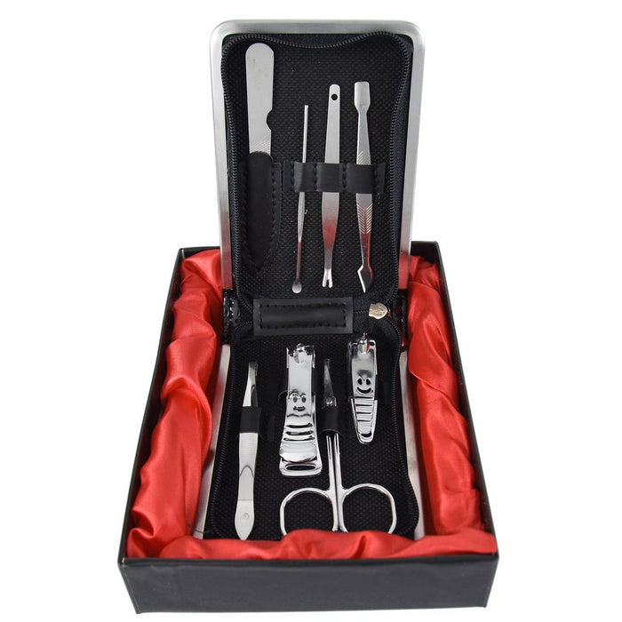 High-Quality Leather Gents Manicure Set | 8pcs Nail Kit | Professional Grade Tools | Ideal Gift for Men