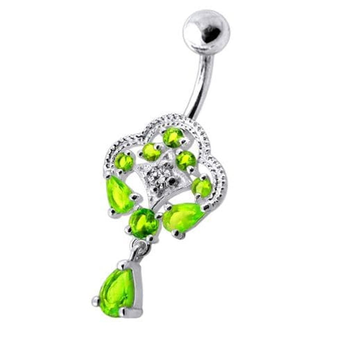 Fancy Royal Dangling Multi Jeweled Navel Ring