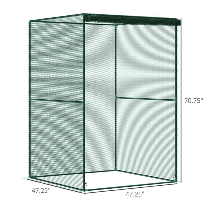 Walk-in Mini Greenhouse - Crop Cage Dark Green 47.25" W x 47.25" D x 70.75" H