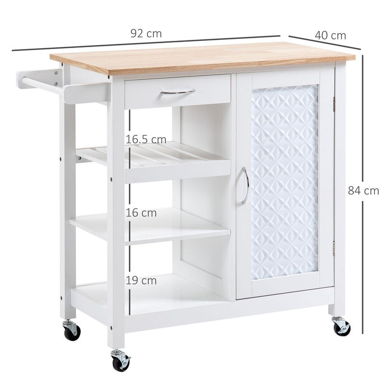 Kitchen CartUtility Kitchen Island with Storage Drawer, White