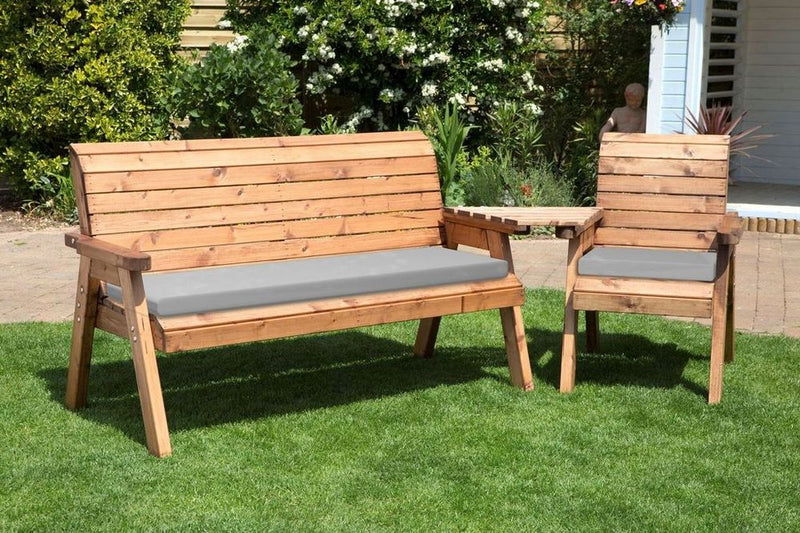 High-Quality 4 Seater Companion Set w/ Angled Tray - Hand Finished, FSC Wood, 10 Yr Guarantee