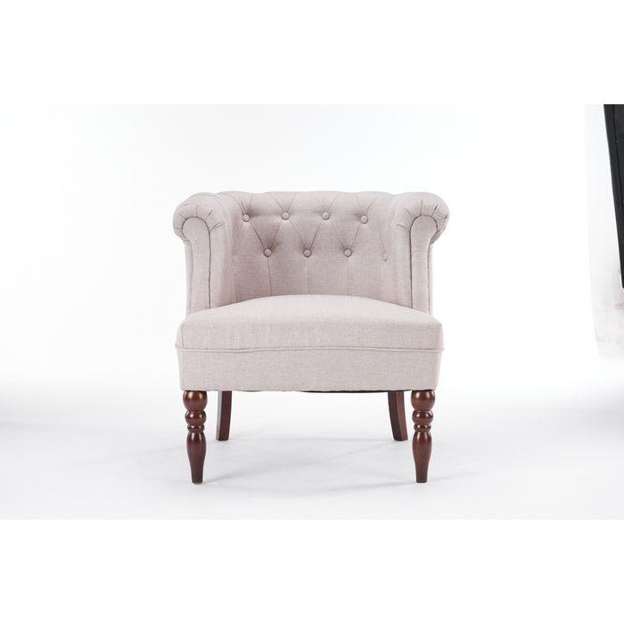 Premium Cream Linen Arm Chair - 77cm | Sturdy & Stylish | Perfect for Home, Office, and Hospitality