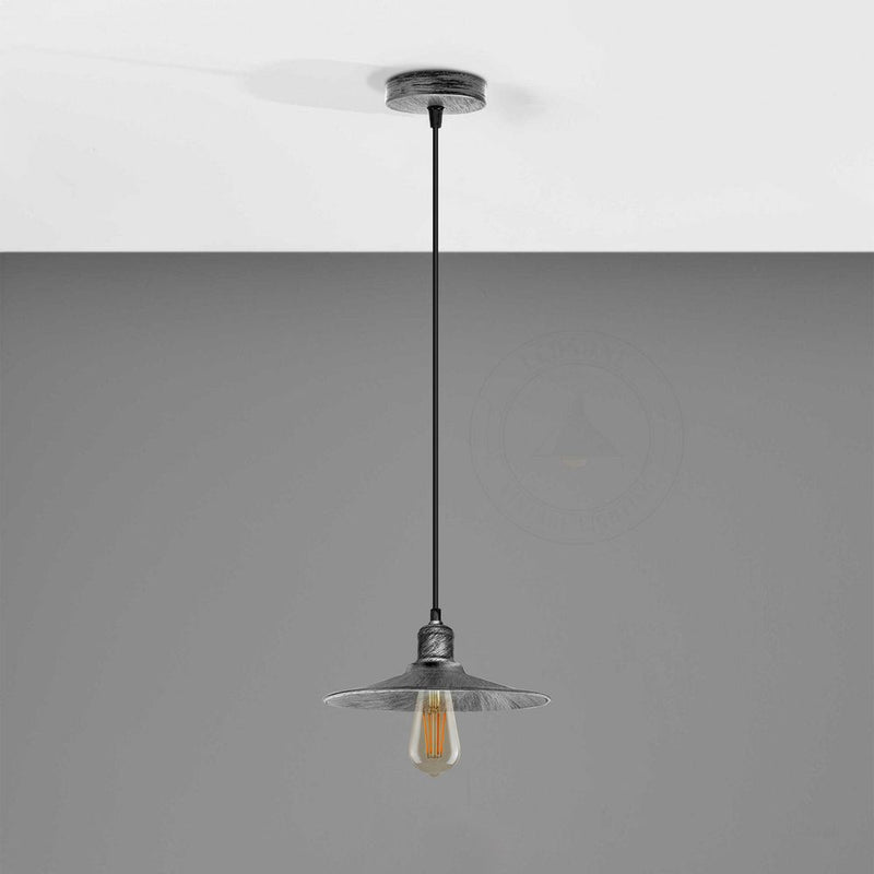 Vintage Ceiling Pendant Light - Rustic Metal Shade - Stylish and Elegant Design - Dimmer Compatible - High Quality