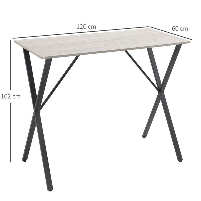 Premium White Rectangular Breakfast Bar Table | Seats 4 | Durable Steel Legs