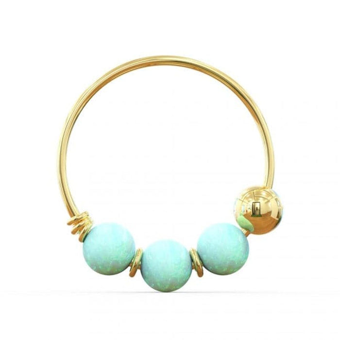 14ct Yellow Gold Opal Stones Hoop Nose Ring