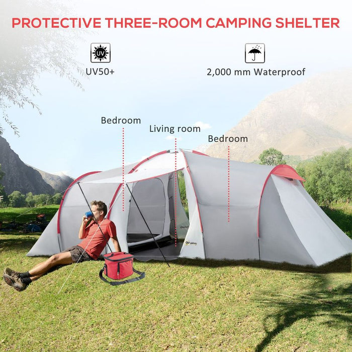 Spacious 4-6 Person Camping Tent | Separate Bedrooms | High-Quality Materials