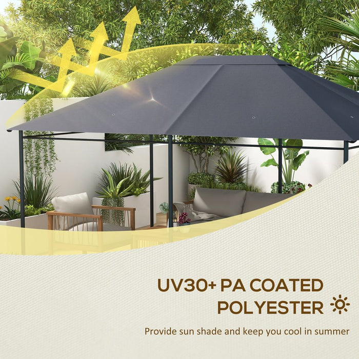 Top-Quality Outsunny 3x4m Gazebo Canopy - Dark Grey, Durable & Ventilated replacement roof cover