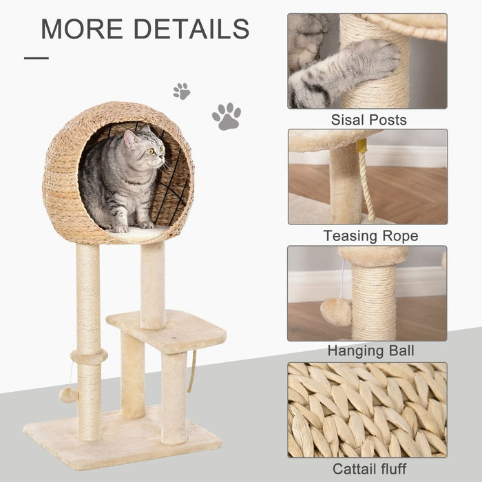 Ultimate 100cm Cat Tree Tower - Premium Quality, Scratching Post, Condo - Pawhut