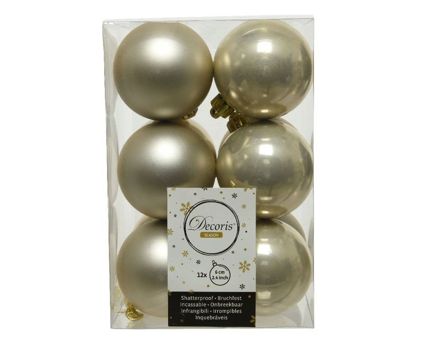 Shatterproof Pearl Bauble  6cm Pack of 12 - Christmas