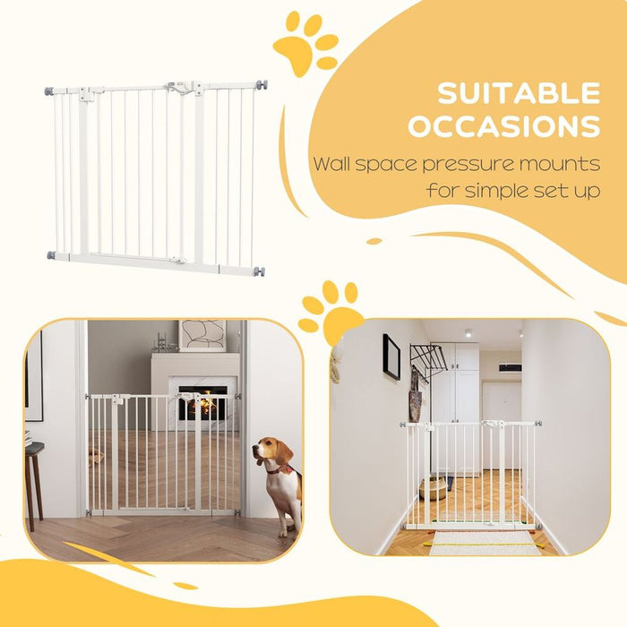 PawHut Adjustable Safety Gate - Keep Pets Secure w/ 2 Extensions & Screws