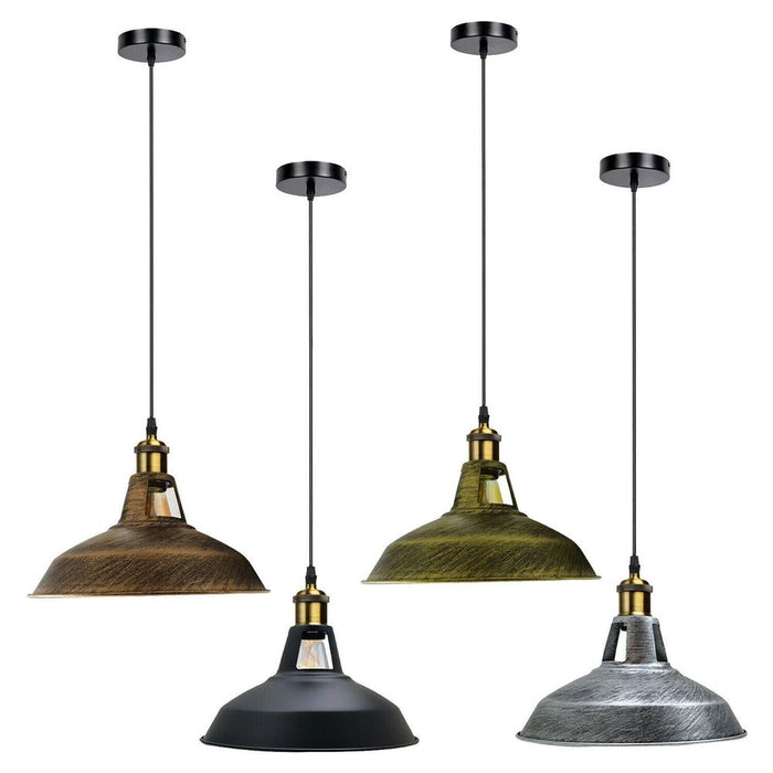 Modern Vintage Industrial Retro Metal Lamp Shade Loft Pendant Ceiling Light