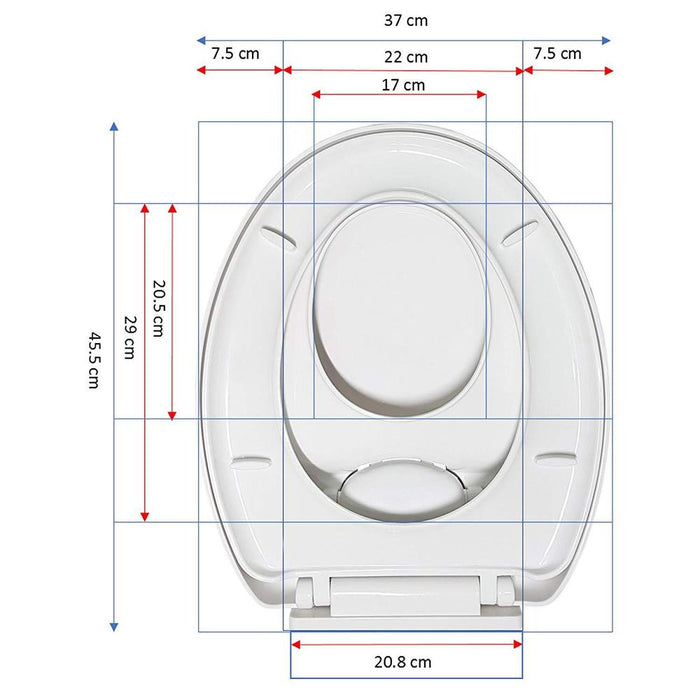 VINSANI 2 in 1 Child & Adult Friendly Toilet Seat - Soft Close, High Quality - Fits Standard UK Toilets - Easy to Clean