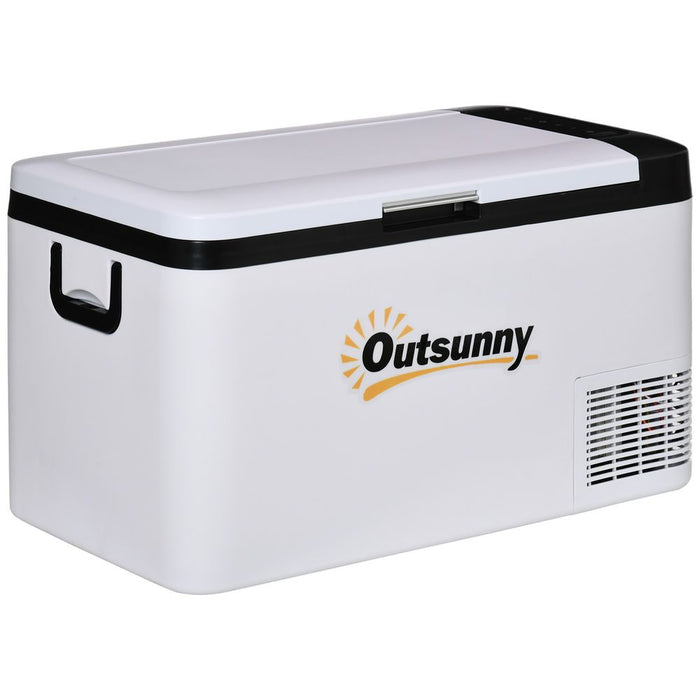 Portable Car Refrigerator: 12V, LED Light, 25L capacity - Perfect for Camping and Road Trips