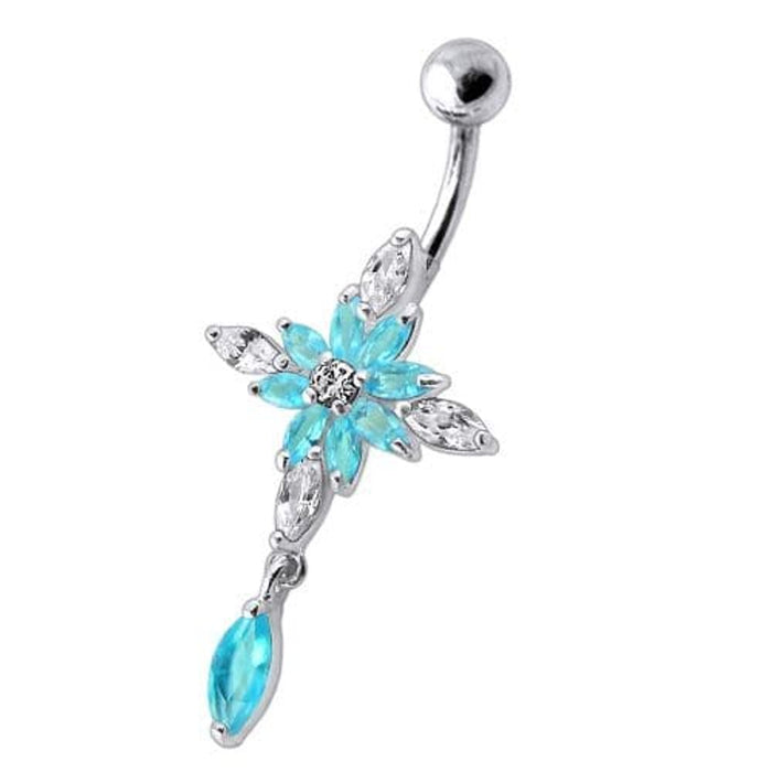 Fancy Dangling Jeweled Navel Ring