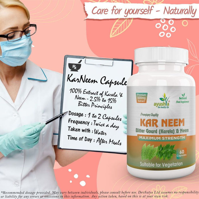 Pure KarNeem (Karela + Neem) Capsules - Boost Health & Wellness, Quality Assurance, Trusted Seller