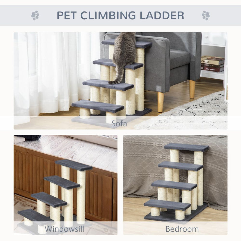 Plush Pet Stair Ladder, Cat Step for Easy Climb, Soft Comfort, Durable Particle Board