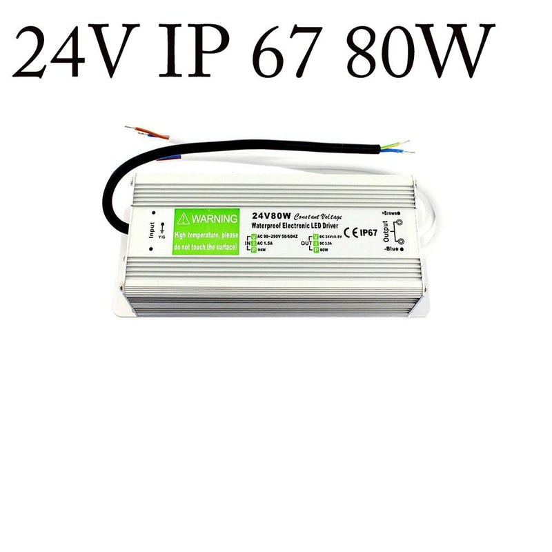 DC24V IP67 80W Waterproof LED Driver Power Supply Transformer