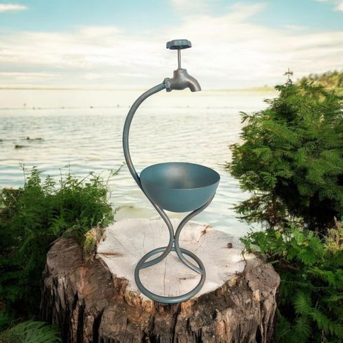 57CM BLUE METAL GARDEN PLANTER