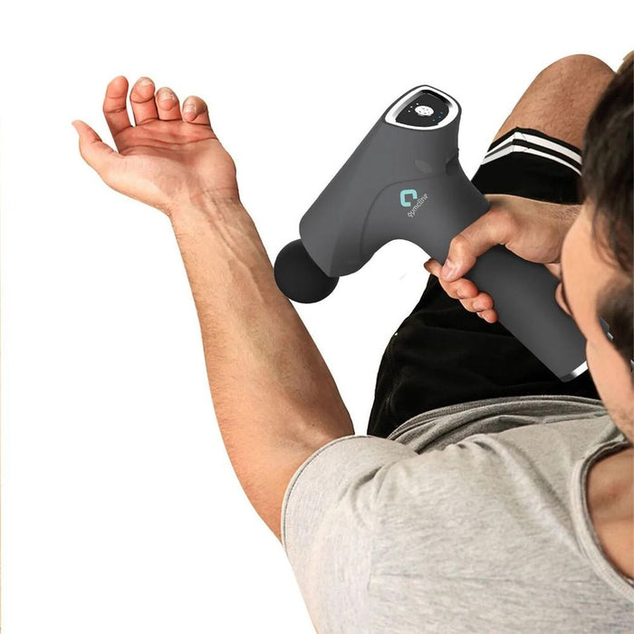 Gymcline Massage Gun: Compact Size, 1500mAh Battery, 3 Speed Modes, Grey