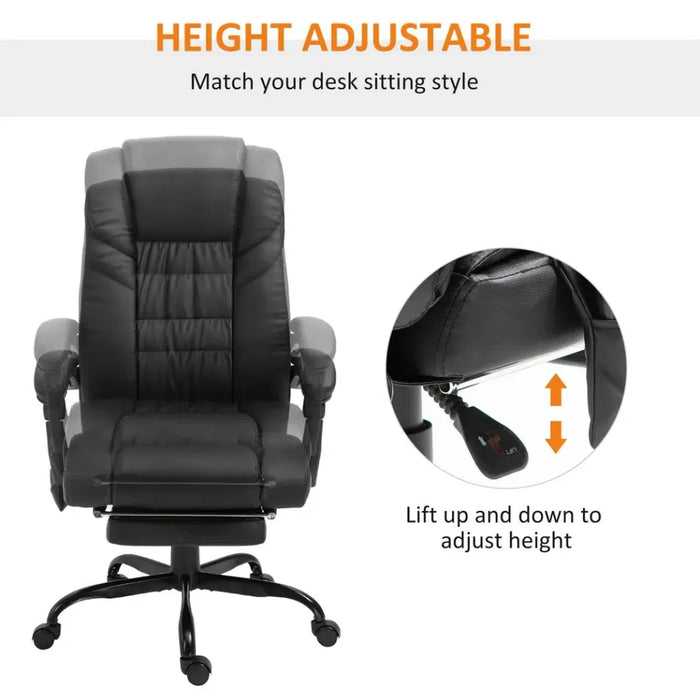 6-Point PU Leather Massage Racing Chair Electric Padded Angle Adjustable Remote