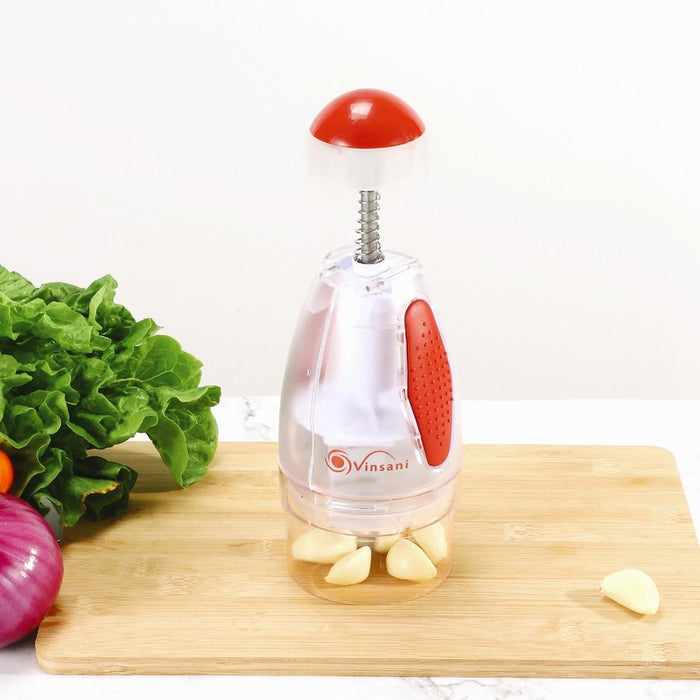 VINSANI Red/White Onion Chopper 7356 - Quick, Easy, Mess-Free - High-Quality Stainless Steel Blades