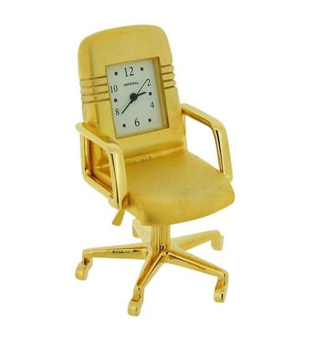 Goldtone Swivel Chair Mini Clock - High Quality & Clearance Price - Limited Stock. IMP1047 - Re-battery Required