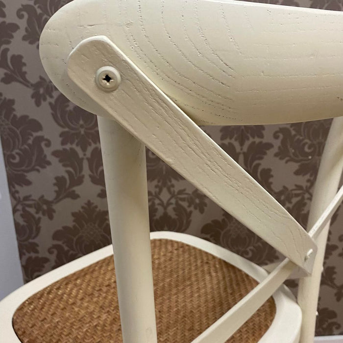 ELEGANT WHITE CROSS-BACK CHAIR