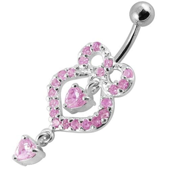 Fancy   Pear shaped Jeweled Dangling Navel Body Jewelry Ring