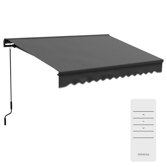 Patio Retractable Awning Dark Grey 295L x 200Wcm