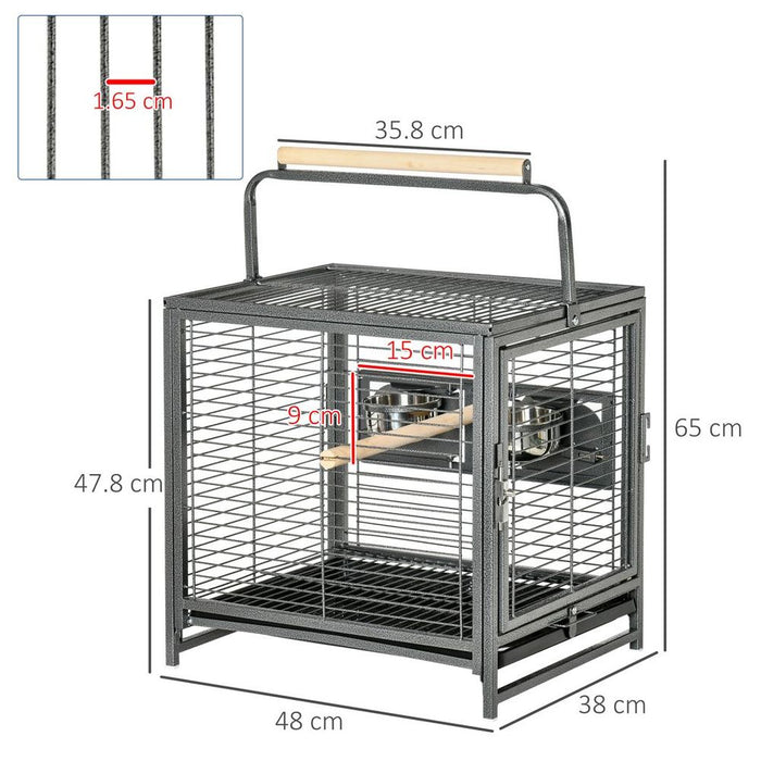 Premium Parrot Cage - Spacious & Portable Carrier - Ideal for Cockatiels, Conures, African Greys