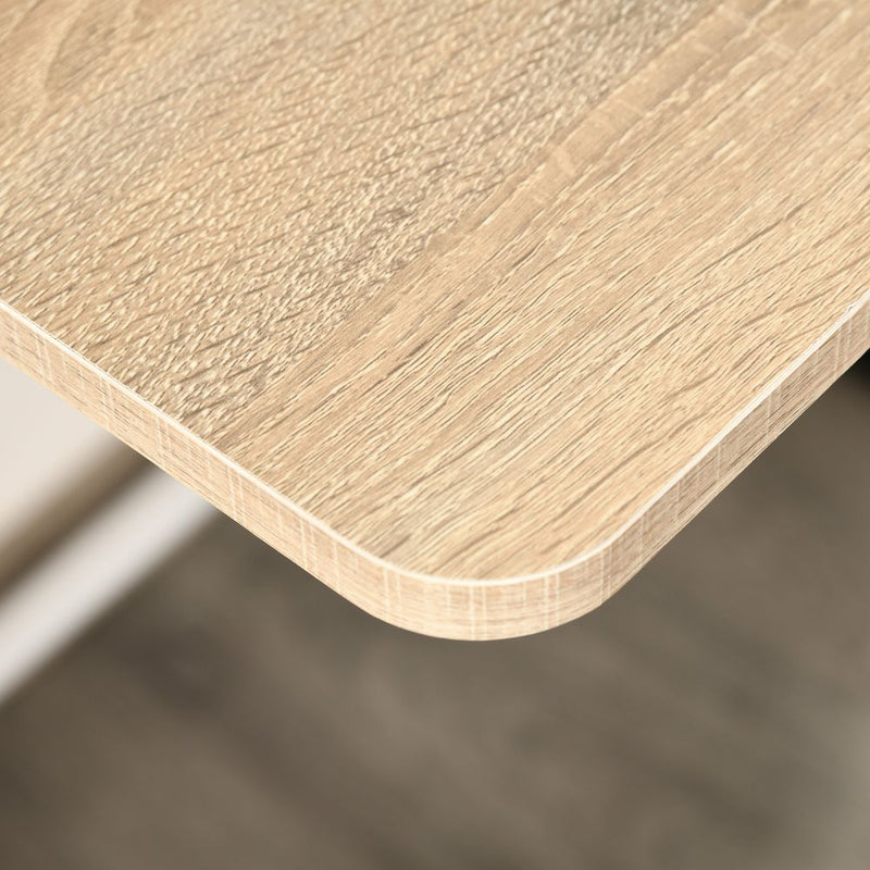 Premium PC Desk with Storage Shelf - White/Oak Finish