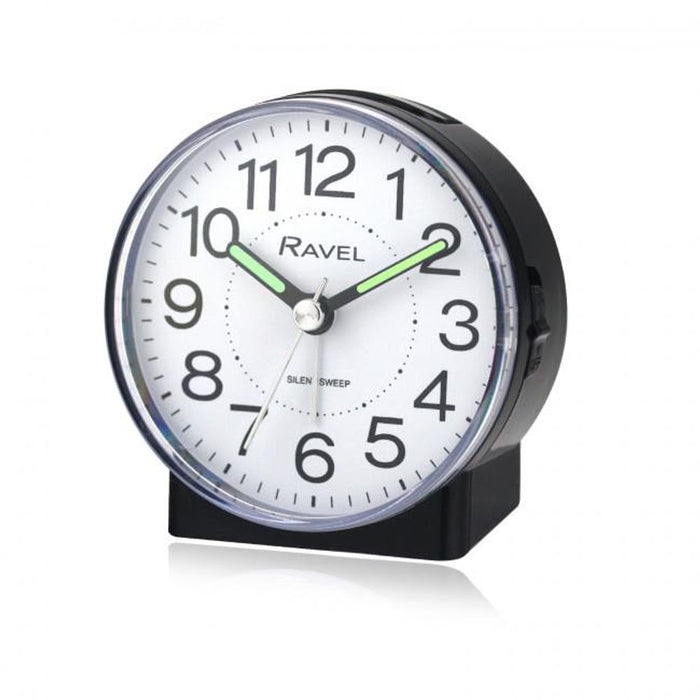 Mid Sized Bedside Quartz Alarm Clock - Ravel Black RC039.3