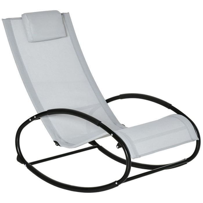 Ultimate Relaxation: Outsunny Patio Rocking Chair w/ Zero Gravity Seat & Pillow - Perfect for Pool, Garden, Patio - High Quality