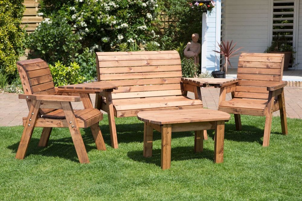 Premium 4 Seat Outdoor Furniture: Made in UK, FSC Sourced, Water Repellent, 10-Year Guarantee